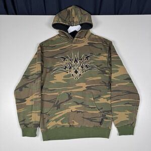 + Vintage Y2K SILVER POINT Camo Hoodie Embroidered Youth M or Women's Small